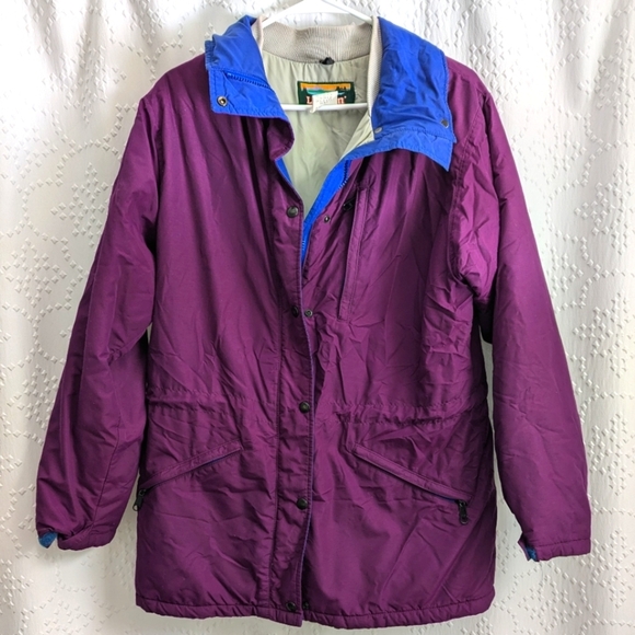 VTG L.L. Bean  Penobscot Parka Coat Womens Medium Magenta Gorpcore Cabincore EUC - Picture 1 of 6